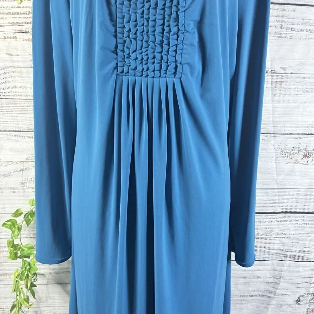 Chadwicks Dress size Extra Large Teal Slinky Stretch Peasant Stretch Modest Boho